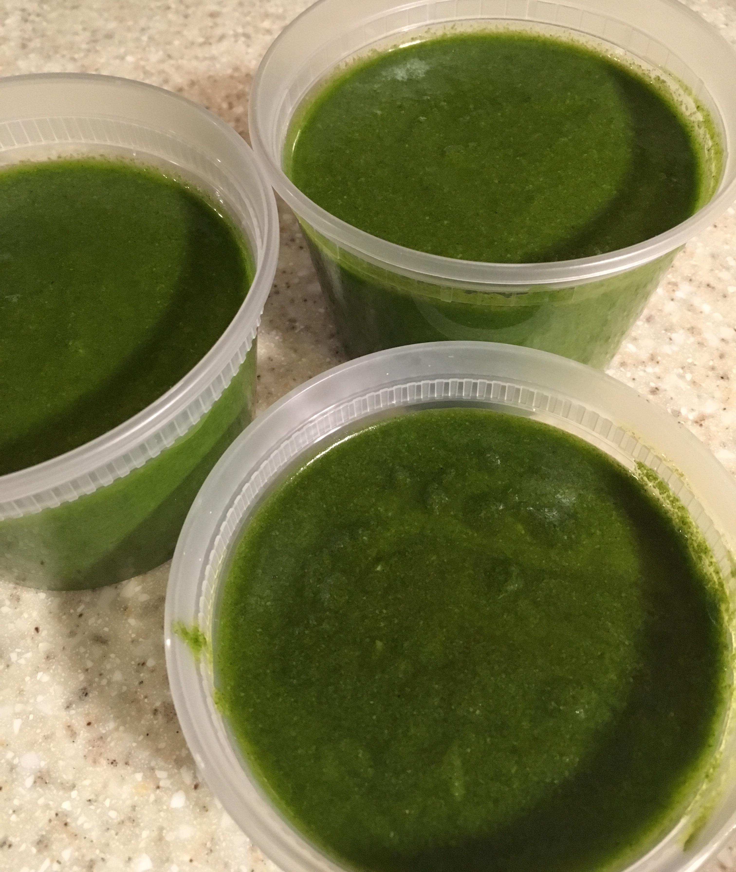 Sage Pesto in containers